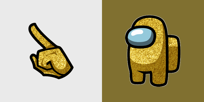 Cute Cursor Pack: Among Us Gold Glitter Design