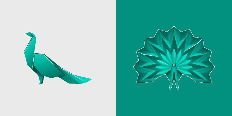 Custom Cursor - Origami Peacock Pack