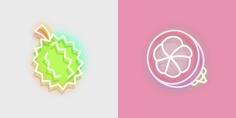 Neon Durian-Mangosteen Cursor Pack
