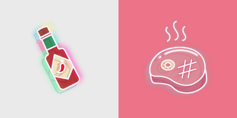 Custom Cursor Pack - Neon Steak & Sauce