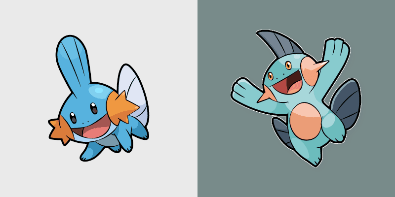 Cute Cursor Pack - Mudkip and Marshtomp