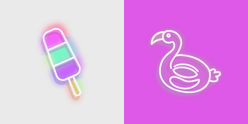 Custom Cursor Pack with Neon Flamingo Swim Ring and Frozen Juice