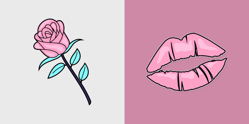 Custom Cute Rose and Kiss Mouse Cursor Pack