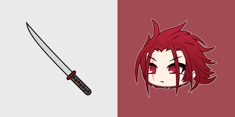 Cute Cursor Damian & Samurai Sword Pack