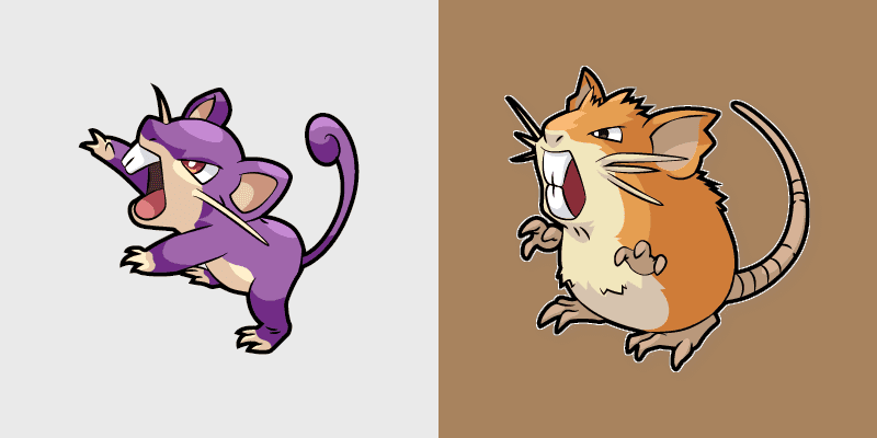 Cute Cursor Pack: Pokemon Rattata & Raticate