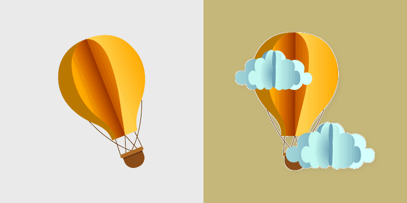 Cute Cursor Pack - Origami Balloon & Clouds