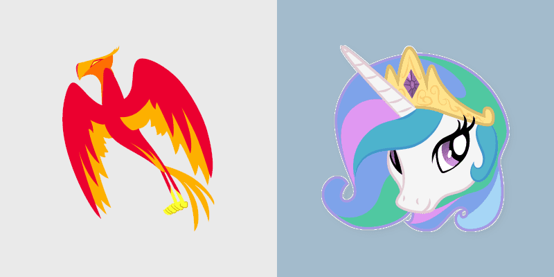 Cute Cursor Pack - My Little Pony Princess Celestia & Philomena