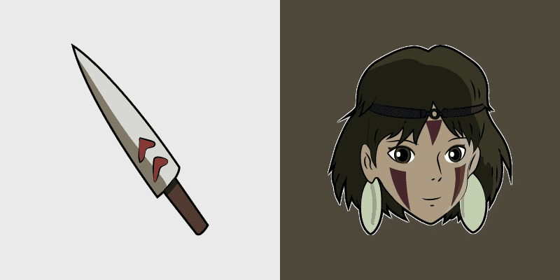 Cute Cursor Pack - Princess Mononoke San & Dagger