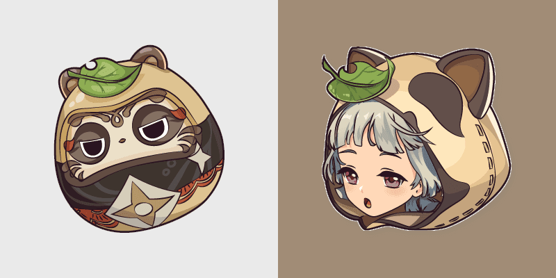 Cute Cursor Pack - Sayu and Muji-Muji Daruma from Genshin Impact