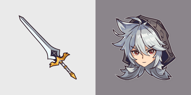 Genshin Impact Cute Custom Razor and Sword Cursor Pack