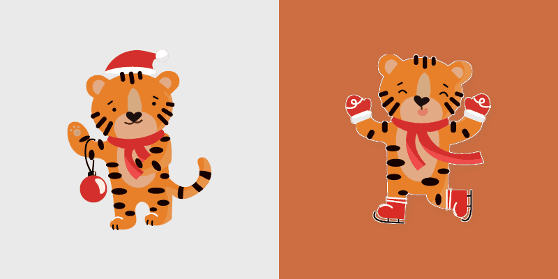 Christmas Tiger Custom Cursor Pack
