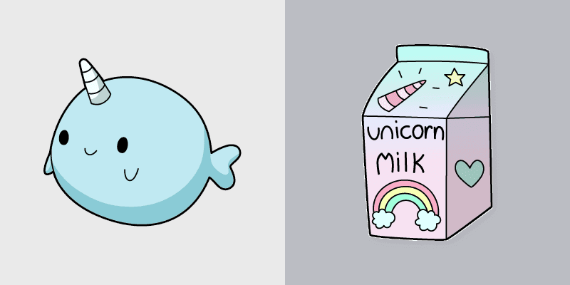 Cute Cursor Collection - VSCO Girl Narwhal & Unicorn