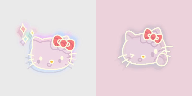 Neon Pink Cute Hello Kitty Cursor