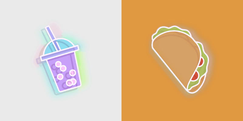 Custom Cursor Pack - Neon Bubble Tea & Taco