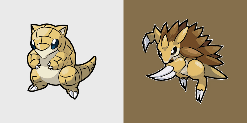 Cute Cursor Sandshrew & Sandslash Pack