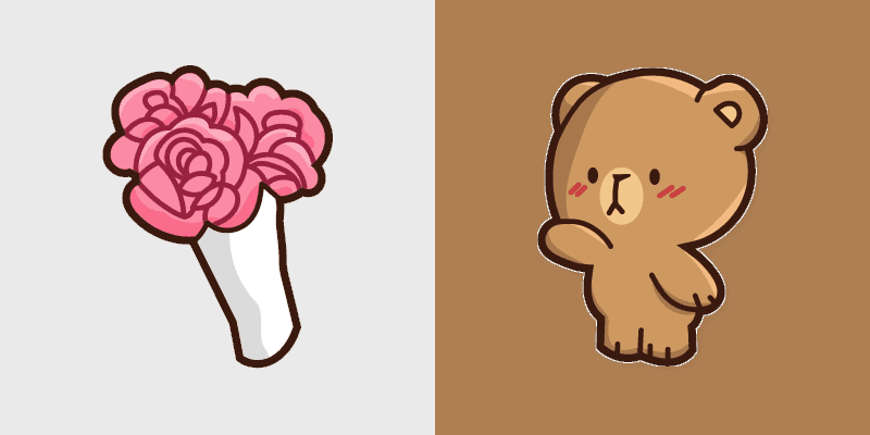 Cute Mocha Cursor with Pink Roses