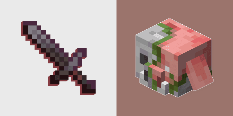 Custom Cursor - Minecraft Zombified Piglin & Sword