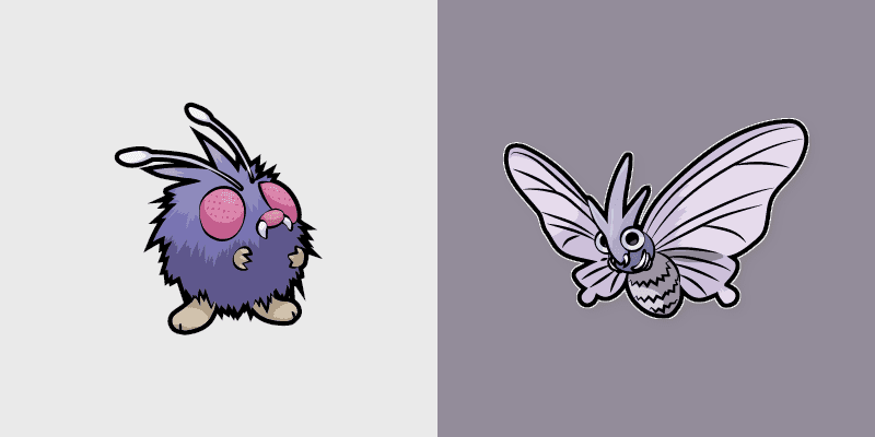 Pokemon Cute Cursor Pack - Venonat & Venomoth