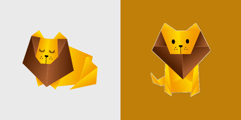 Cute Cursor Pack: Origami Lion