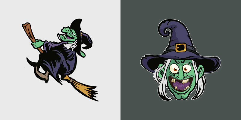 Custom Cursor Pack - Spooky Witch on Broomstick