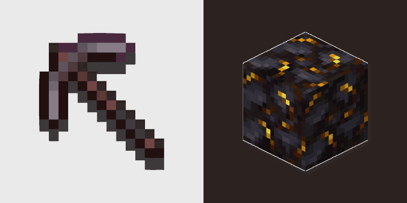 Cute Cursor Pack - Minecraft Gilded Blackstone & Pickaxe