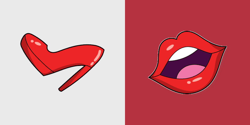 Cute Cursor Pack - VSCO Girl Heels and Red Lipstick