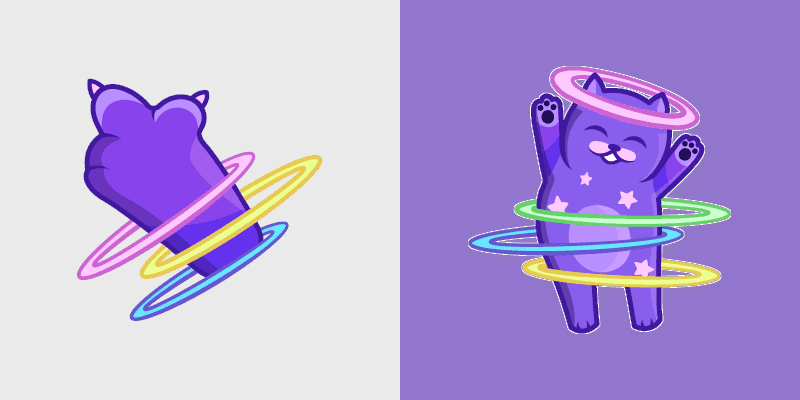 Cute Space Cat Hula Hoop Custom Cursor Pack