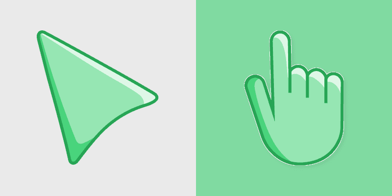 Cute Cursor Pack - Celadon Green