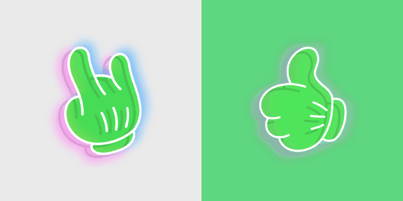 Custom Cursor Pack - Neon Alien Hands