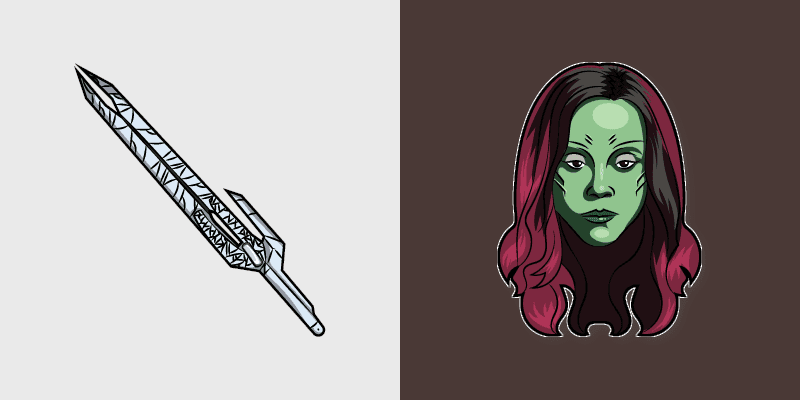 Custom Cursor Pack - Gamora and Sword Marvel Series