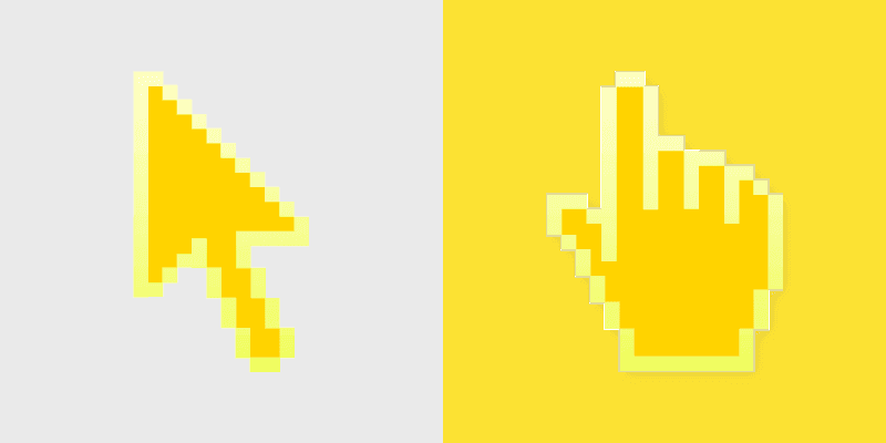 Yellow Pixel Cute Cursor Pack