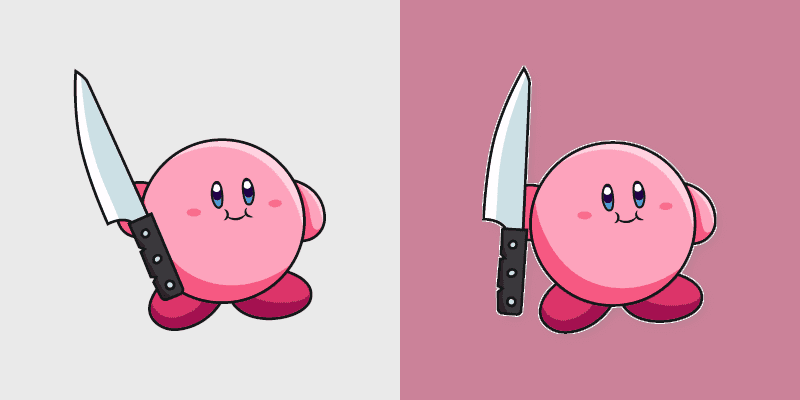 Cute Cursor Pack - Kirby With A Knife Meme
