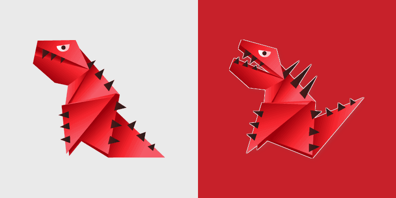 Cute Cursor - Angry Origami Tyrannosaur Pack
