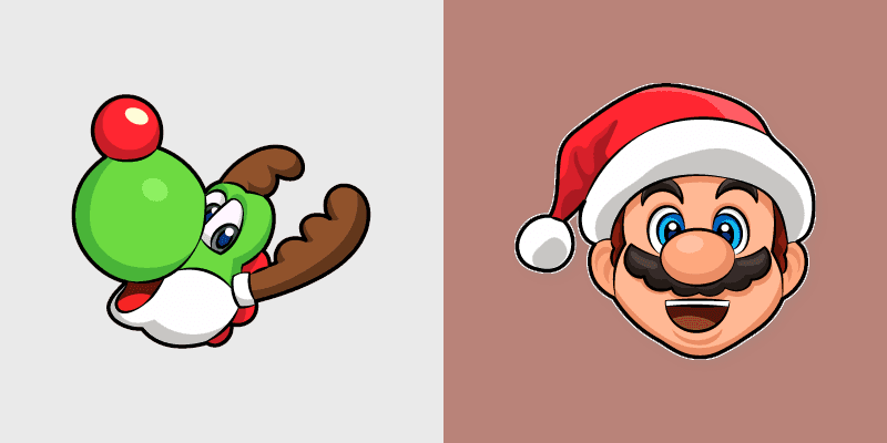 Santa Mario and Reindeer Yoshi Custom Cursor Pack
