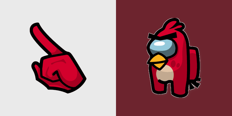Custom Cursor Pack - Among Us with Angry Birds Red