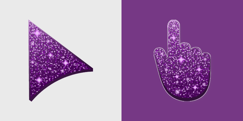 Cute Cursor Pack - Dark Purple Glitter