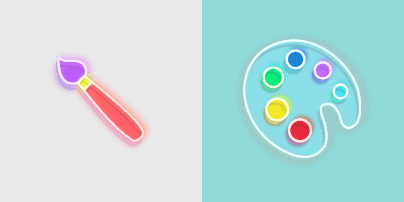 Neon Brush & Palette Cursor Pack