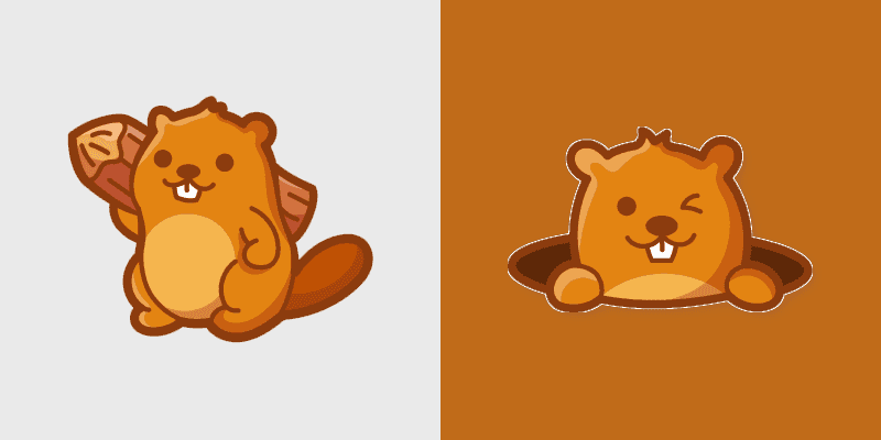 Cute Cursor Pack with Beaver Log Theme