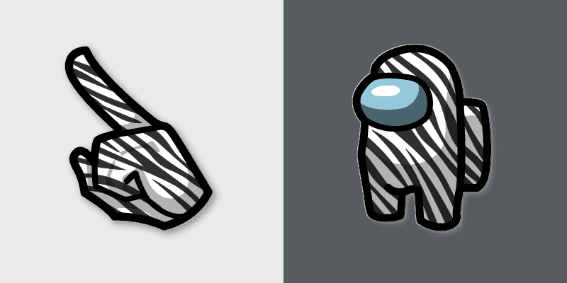 Among Us Zebra Cute Cursor