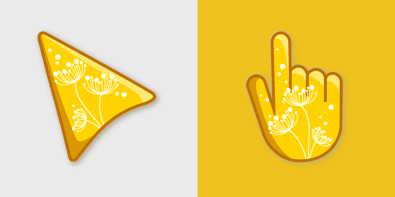 Fluffy White Cursor Pack with Yellow Flair