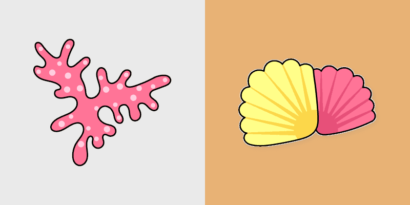 Cute Cursor Pack - Oceanic Pink Coral & Shells