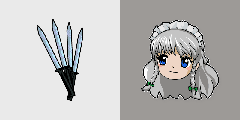 Custom Cursor Pack - Sakuya Izayoi & Daggers