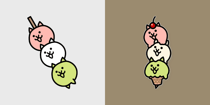 Cute Cursor Pack - The Battle Cats Sweet & Gelato Bro Cats