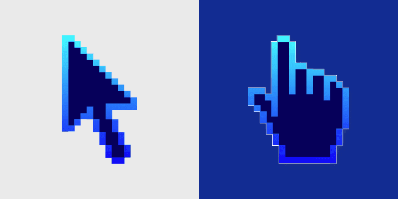 Sophisticated Dark Blue Glowing Cursor Pack