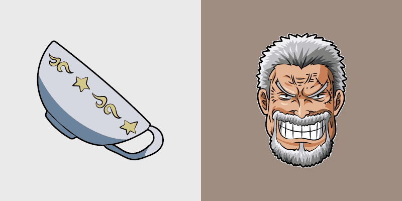 Custom One Piece Cute Monkey D. Garp & Cup Mouse Cursor