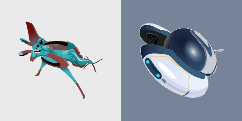 Subnautica Cursor Pack: Reaper Leviathan and Seamoth