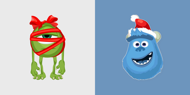 Sulley & Wazowski Christmas Cute Cursor