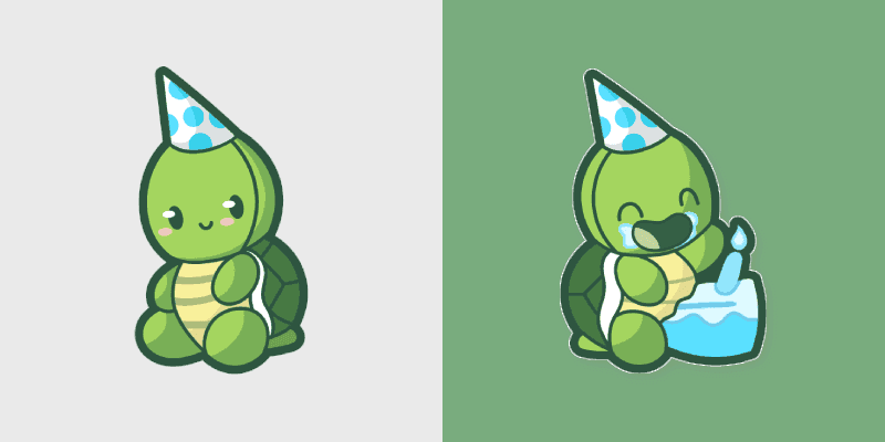Custom Cute Birthday Turtle Cursor Pack
