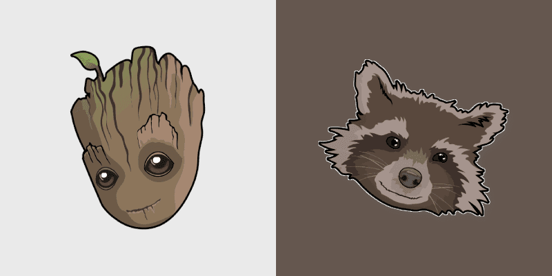 Custom Cute Cursor Pack - Baby Groot & Rocket