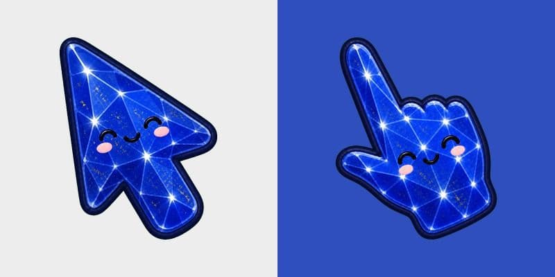 Cute Stylish Modern Lapis Crystal custom cursor pack preview for Chrome, Edge and Windows